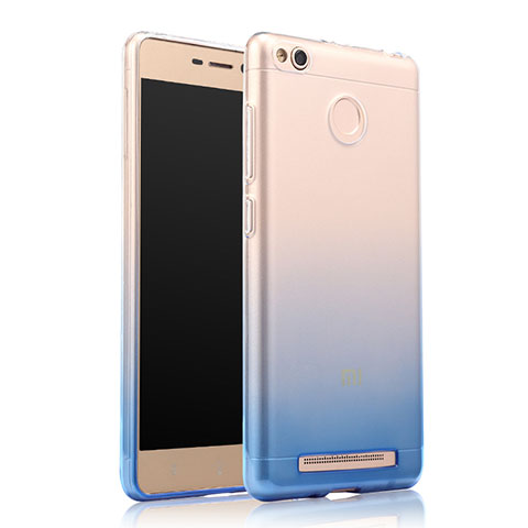 Silikon Schutzhülle Ultra Dünn Tasche Durchsichtig Farbverlauf für Xiaomi Redmi 3X Blau