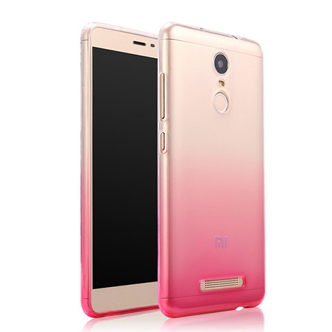 Silikon Schutzhülle Ultra Dünn Tasche Durchsichtig Farbverlauf für Xiaomi Redmi Note 3 MediaTek Rosa