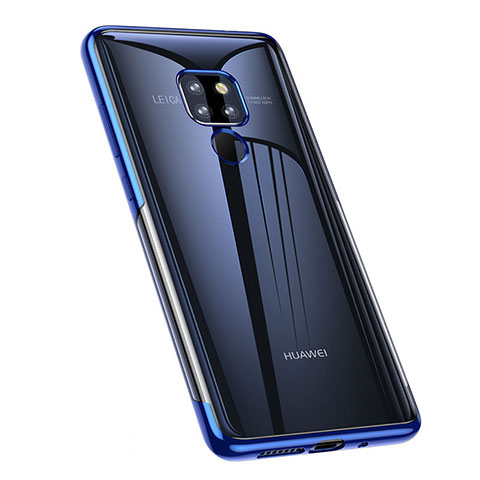 Silikon Schutzhülle Ultra Dünn Tasche Durchsichtig Transparent A02 für Huawei Mate 20 Blau