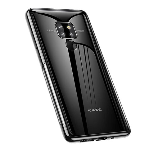 Silikon Schutzhülle Ultra Dünn Tasche Durchsichtig Transparent A02 für Huawei Mate 20 Schwarz