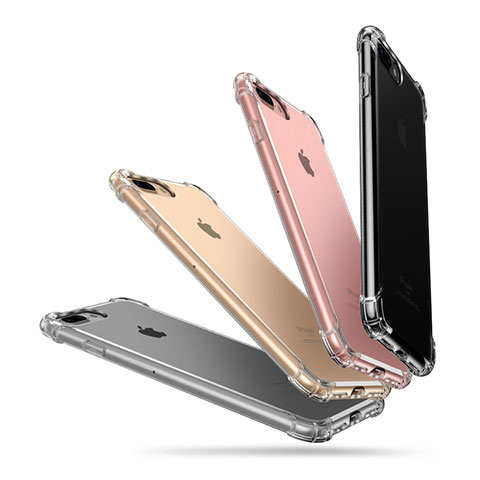 Silikon Schutzhülle Ultra Dünn Tasche Durchsichtig Transparent A10 für Apple iPhone 7 Plus Klar