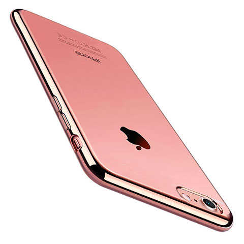 Silikon Schutzhülle Ultra Dünn Tasche Durchsichtig Transparent C01 für Apple iPhone SE (2020) Rosegold