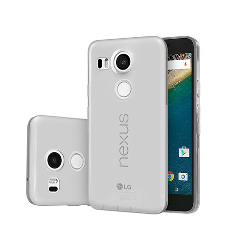 Silikon Schutzhülle Ultra Dünn Tasche Durchsichtig Transparent für Google Nexus 5X Grau
