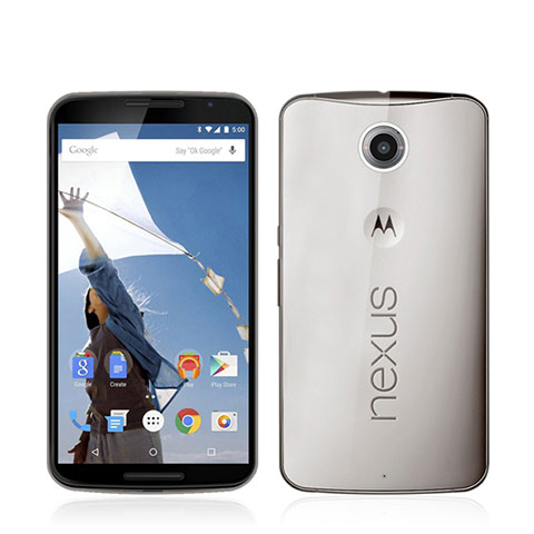 Silikon Schutzhülle Ultra Dünn Tasche Durchsichtig Transparent für Google Nexus 6 Grau