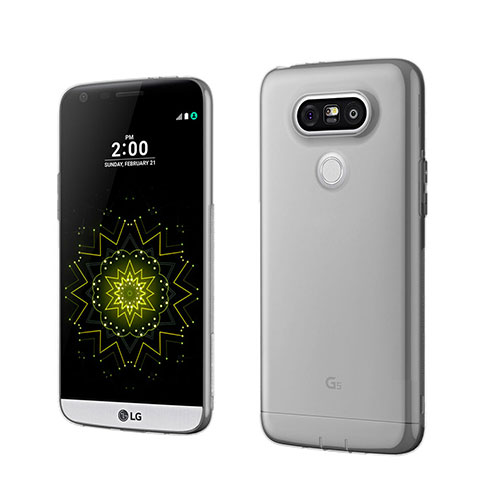 Silikon Schutzhülle Ultra Dünn Tasche Durchsichtig Transparent für LG G5 Grau