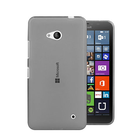 Silikon Schutzhülle Ultra Dünn Tasche Durchsichtig Transparent für Microsoft Lumia 640 Grau
