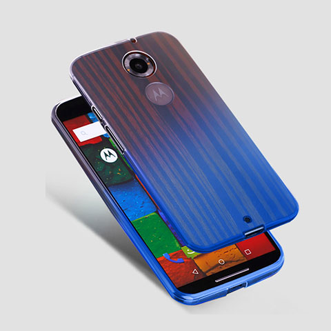 Silikon Schutzhülle Ultra Dünn Tasche Durchsichtig Transparent für Motorola Moto X (2nd Gen) Blau