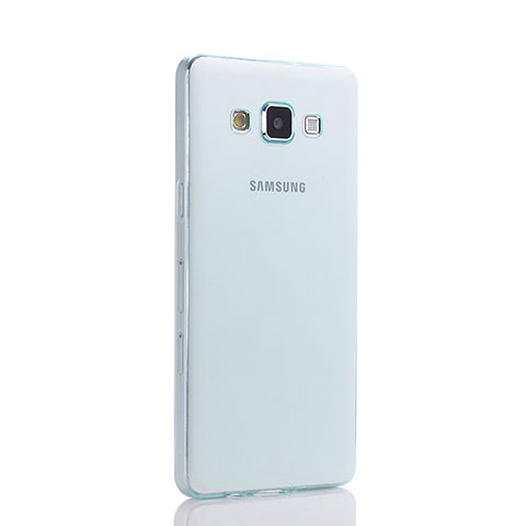 Silikon Schutzhülle Ultra Dünn Tasche Durchsichtig Transparent für Samsung Galaxy A5 SM-500F Blau