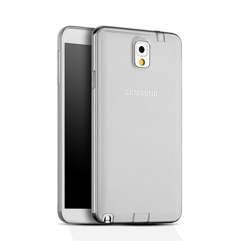 Silikon Schutzhülle Ultra Dünn Tasche Durchsichtig Transparent für Samsung Galaxy Note 3 N9000 Grau