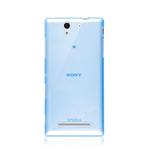 Silikon Schutzhülle Ultra Dünn Tasche Durchsichtig Transparent für Sony Xperia C3 Blau
