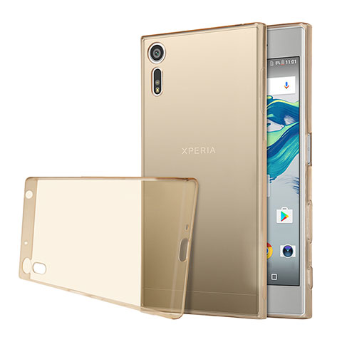 Silikon Schutzhülle Ultra Dünn Tasche Durchsichtig Transparent für Sony Xperia XZ Gold