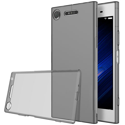 Silikon Schutzhülle Ultra Dünn Tasche Durchsichtig Transparent für Sony Xperia XZ1 Grau