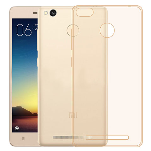 Silikon Schutzhülle Ultra Dünn Tasche Durchsichtig Transparent für Xiaomi Redmi 3 Pro Gold