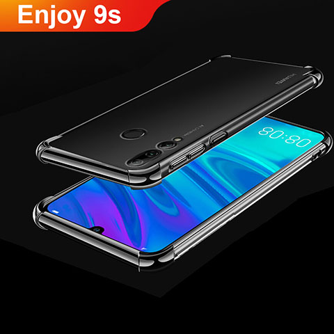 Silikon Schutzhülle Ultra Dünn Tasche Durchsichtig Transparent H01 für Huawei Enjoy 9s Schwarz