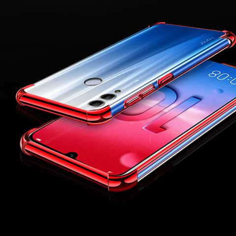Silikon Schutzhülle Ultra Dünn Tasche Durchsichtig Transparent H01 für Huawei Honor 10 Lite Rot
