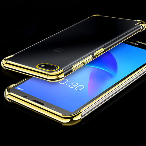 Silikon Schutzhülle Ultra Dünn Tasche Durchsichtig Transparent H01 für Huawei Honor 7S Gold