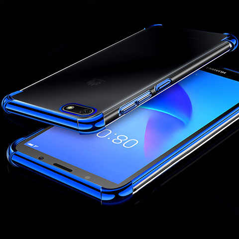 Silikon Schutzhülle Ultra Dünn Tasche Durchsichtig Transparent H01 für Huawei Honor Play 7 Blau