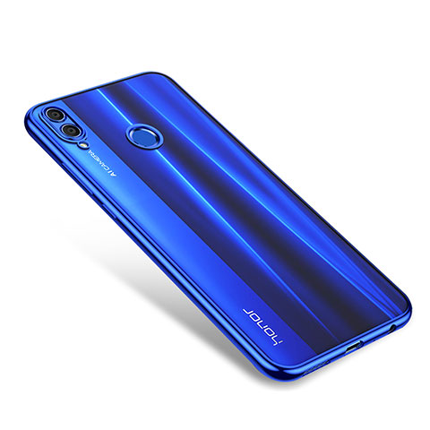 Silikon Schutzhülle Ultra Dünn Tasche Durchsichtig Transparent H01 für Huawei Honor V10 Lite Blau