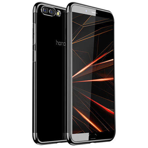 Silikon Schutzhülle Ultra Dünn Tasche Durchsichtig Transparent H01 für Huawei Honor View 10 Schwarz