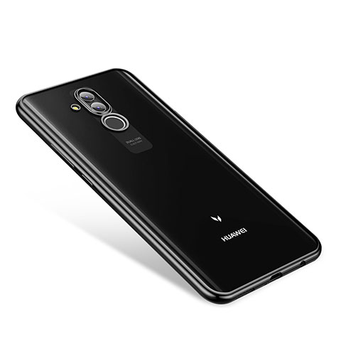 Silikon Schutzhülle Ultra Dünn Tasche Durchsichtig Transparent H01 für Huawei Mate 20 Lite Schwarz