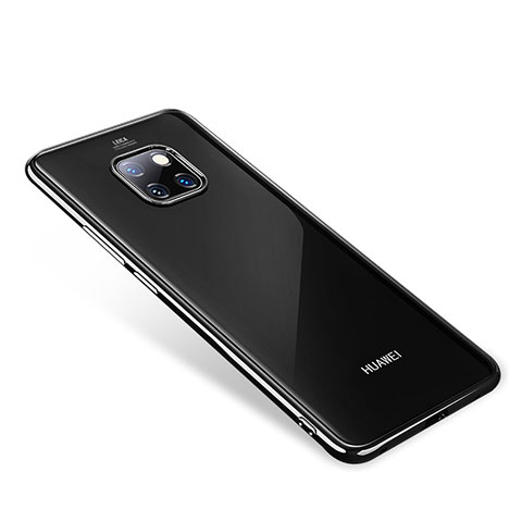 Silikon Schutzhülle Ultra Dünn Tasche Durchsichtig Transparent H01 für Huawei Mate 20 Pro Schwarz