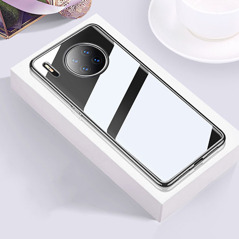 Silikon Schutzhülle Ultra Dünn Tasche Durchsichtig Transparent H01 für Huawei Mate 30 5G Schwarz