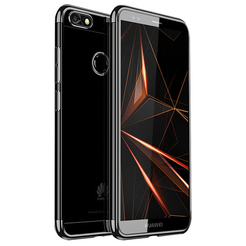 Silikon Schutzhülle Ultra Dünn Tasche Durchsichtig Transparent H01 für Huawei P9 Lite Mini Schwarz