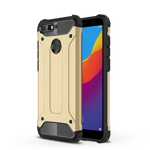Silikon Schutzhülle Ultra Dünn Tasche Durchsichtig Transparent H01 für Huawei Y6 (2018) Gold