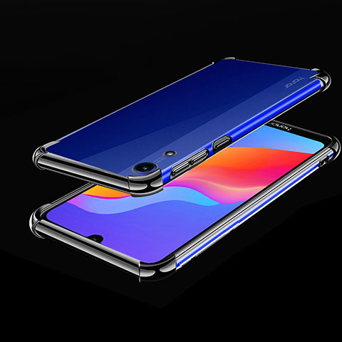 Silikon Schutzhülle Ultra Dünn Tasche Durchsichtig Transparent H01 für Huawei Y6 (2019) Schwarz