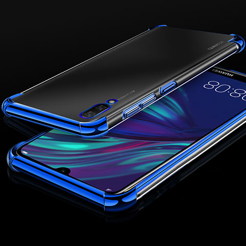Silikon Schutzhülle Ultra Dünn Tasche Durchsichtig Transparent H01 für Huawei Y7 Prime (2019) Blau