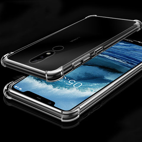 Silikon Schutzhülle Ultra Dünn Tasche Durchsichtig Transparent H01 für Nokia X5 Klar