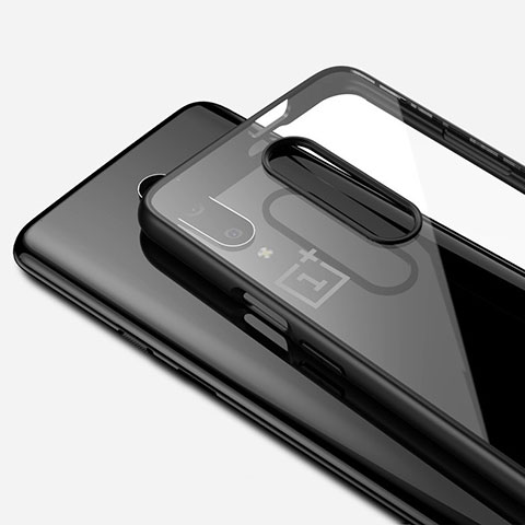 Silikon Schutzhülle Ultra Dünn Tasche Durchsichtig Transparent H01 für OnePlus 7 Pro Schwarz