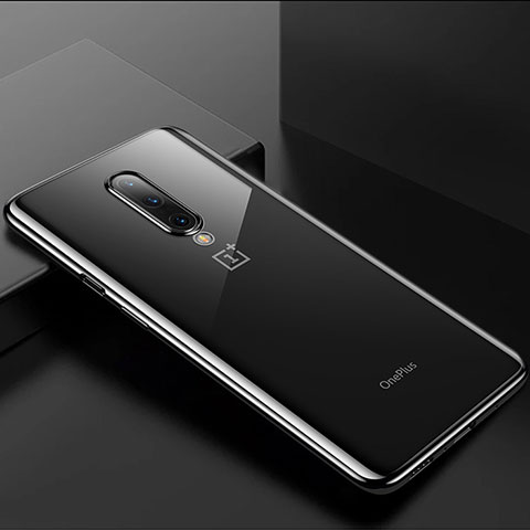 Silikon Schutzhülle Ultra Dünn Tasche Durchsichtig Transparent H01 für OnePlus 8 Schwarz