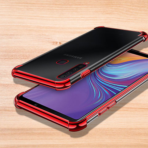 Silikon Schutzhülle Ultra Dünn Tasche Durchsichtig Transparent H01 für Samsung Galaxy A9s Rot