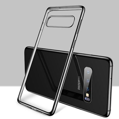 Silikon Schutzhülle Ultra Dünn Tasche Durchsichtig Transparent H01 für Samsung Galaxy S10 5G Schwarz
