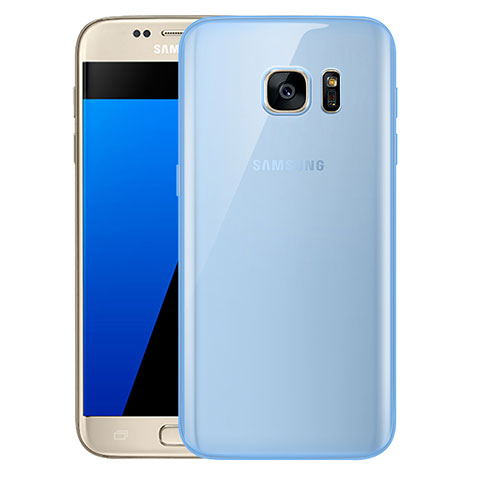 Silikon Schutzhülle Ultra Dünn Tasche Durchsichtig Transparent H01 für Samsung Galaxy S7 G930F G930FD Blau