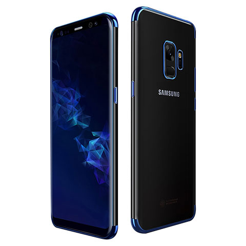 Silikon Schutzhülle Ultra Dünn Tasche Durchsichtig Transparent H01 für Samsung Galaxy S9 Blau