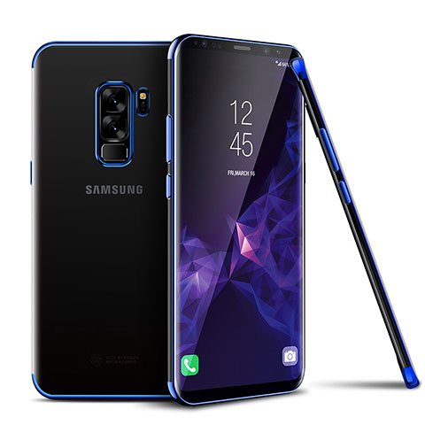 Silikon Schutzhülle Ultra Dünn Tasche Durchsichtig Transparent H01 für Samsung Galaxy S9 Plus Blau