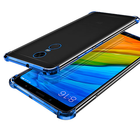 Silikon Schutzhülle Ultra Dünn Tasche Durchsichtig Transparent H01 für Xiaomi Redmi 5 Plus Blau