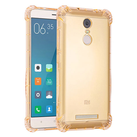 Silikon Schutzhülle Ultra Dünn Tasche Durchsichtig Transparent H01 für Xiaomi Redmi Note 3 Pro Gold