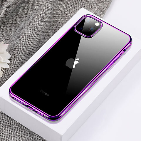 Silikon Schutzhülle Ultra Dünn Tasche Durchsichtig Transparent H02 für Apple iPhone 11 Pro Violett