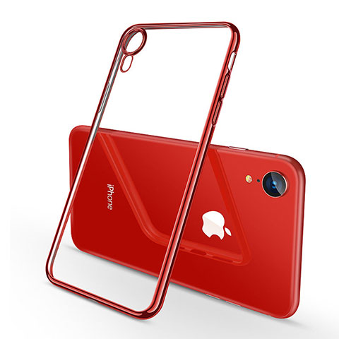 Silikon Schutzhülle Ultra Dünn Tasche Durchsichtig Transparent H02 für Apple iPhone XR Rot