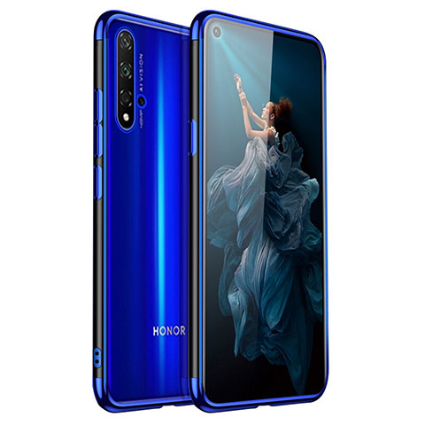Silikon Schutzhülle Ultra Dünn Tasche Durchsichtig Transparent H02 für Huawei Honor 20 Blau