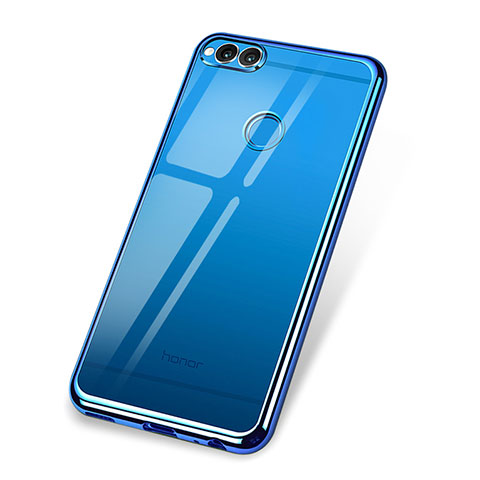 Silikon Schutzhülle Ultra Dünn Tasche Durchsichtig Transparent H02 für Huawei Honor 7X Blau