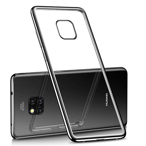 Silikon Schutzhülle Ultra Dünn Tasche Durchsichtig Transparent H02 für Huawei Mate 20 Pro Schwarz