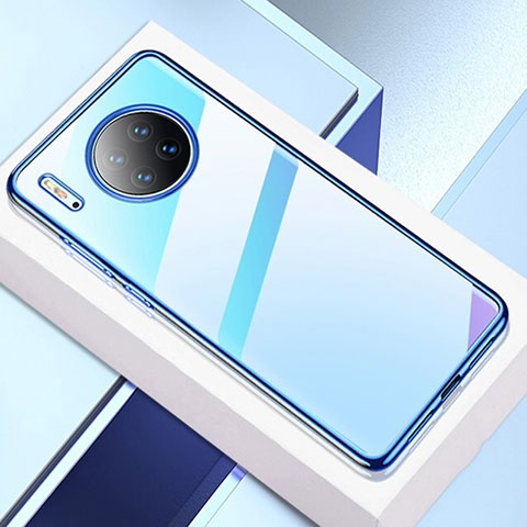 Silikon Schutzhülle Ultra Dünn Tasche Durchsichtig Transparent H02 für Huawei Mate 30E Pro 5G Blau