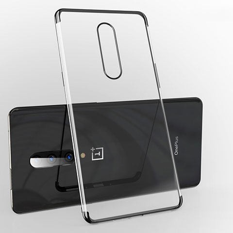 Silikon Schutzhülle Ultra Dünn Tasche Durchsichtig Transparent H02 für OnePlus 7 Pro Schwarz
