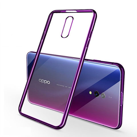 Silikon Schutzhülle Ultra Dünn Tasche Durchsichtig Transparent H02 für Oppo Realme X Violett