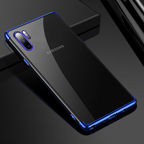 Silikon Schutzhülle Ultra Dünn Tasche Durchsichtig Transparent H02 für Samsung Galaxy Note 10 Plus 5G Blau