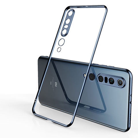 Silikon Schutzhülle Ultra Dünn Tasche Durchsichtig Transparent H02 für Xiaomi Mi 10 Pro Blau